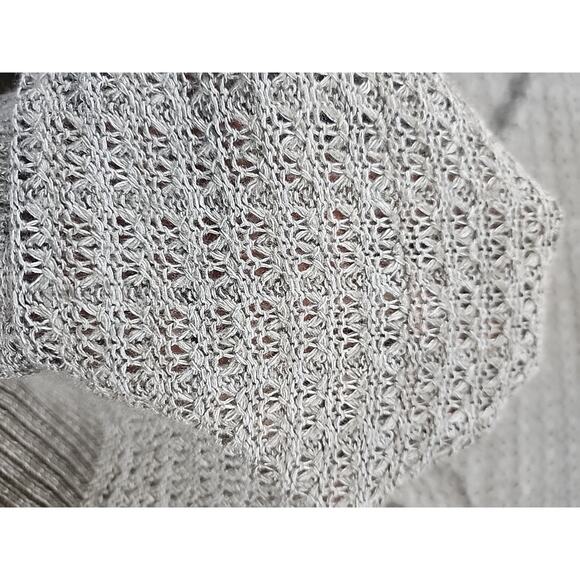 NWT Maurices Sz 1 Grey Open Knit Sweater Top Pullover Short Sleeves Oversize - Picture 6 of 10